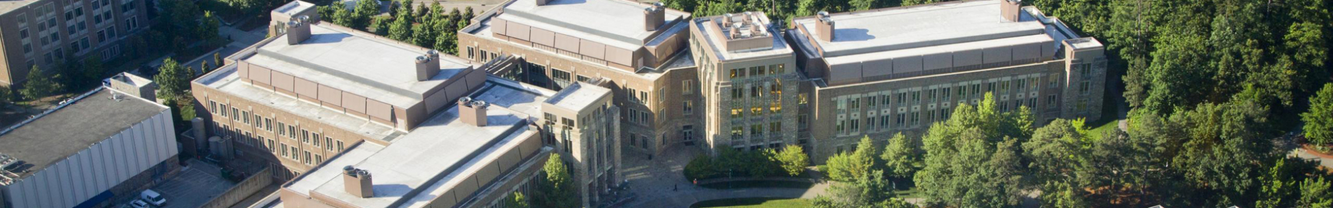 aerial shot of Duke campus