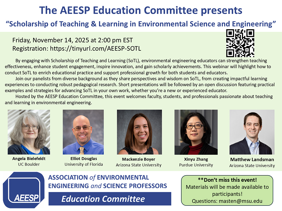 AEESP Education Committee Webinar: Scholarship of Teaching and Learning